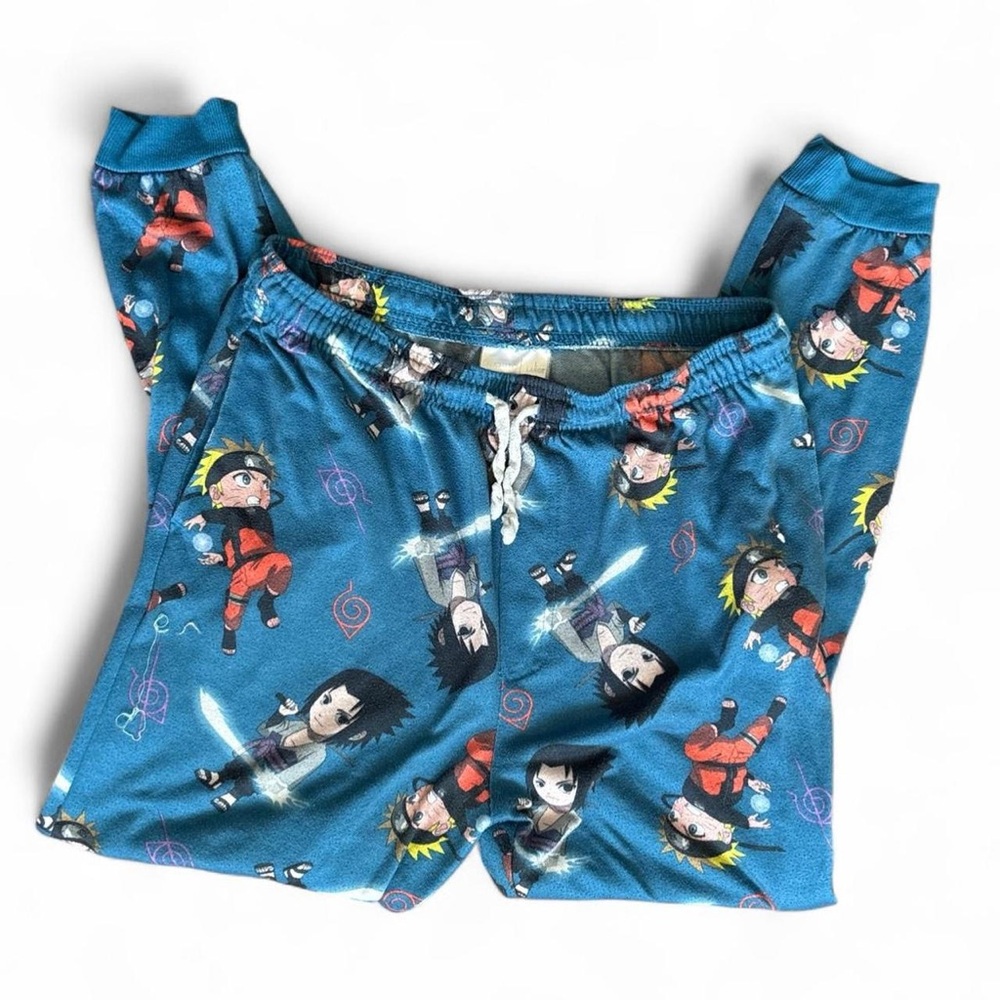 Naruto blue anime stretchy drawstring waist sweatpants joggers